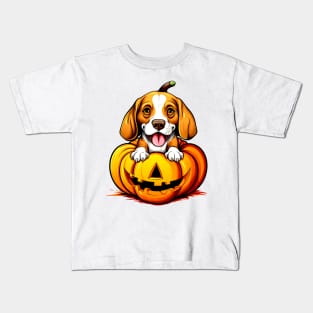 Beagle Dog inside Pumpkin #1 Kids T-Shirt